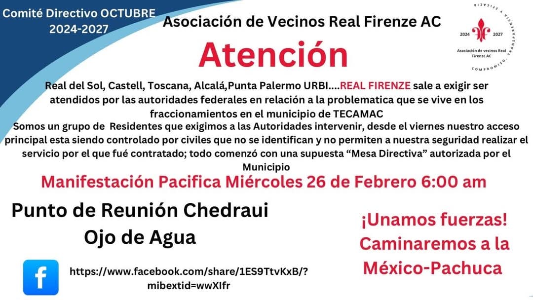 Vecinos de diversos fraccionamientos de Tecámac bloquean autopista México-Pachuca hoy 26 de febrero