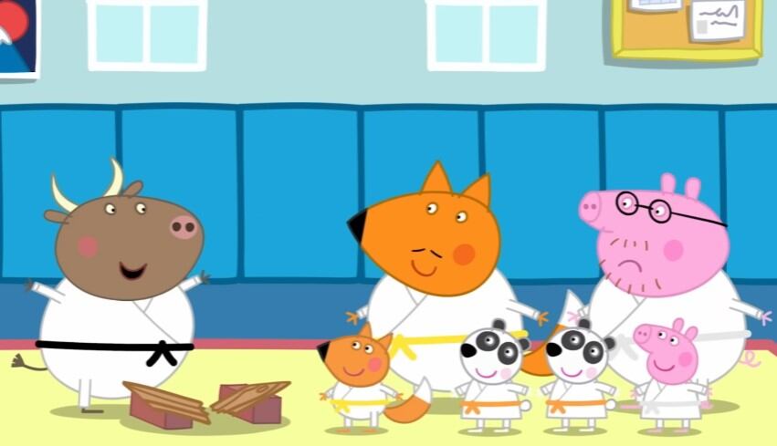 Peppa Pig aprende karate con Papá Cerdito