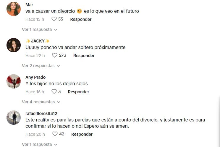 Comentarios en Tiktok de la relación de Poncho De Nigris y su participación en un nuevo reality show