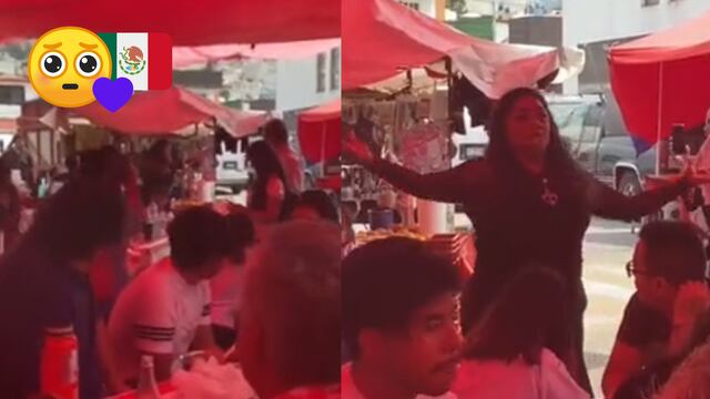 Se avientan show de ópera en tianguis del Edomex en puesto de quesadillas.