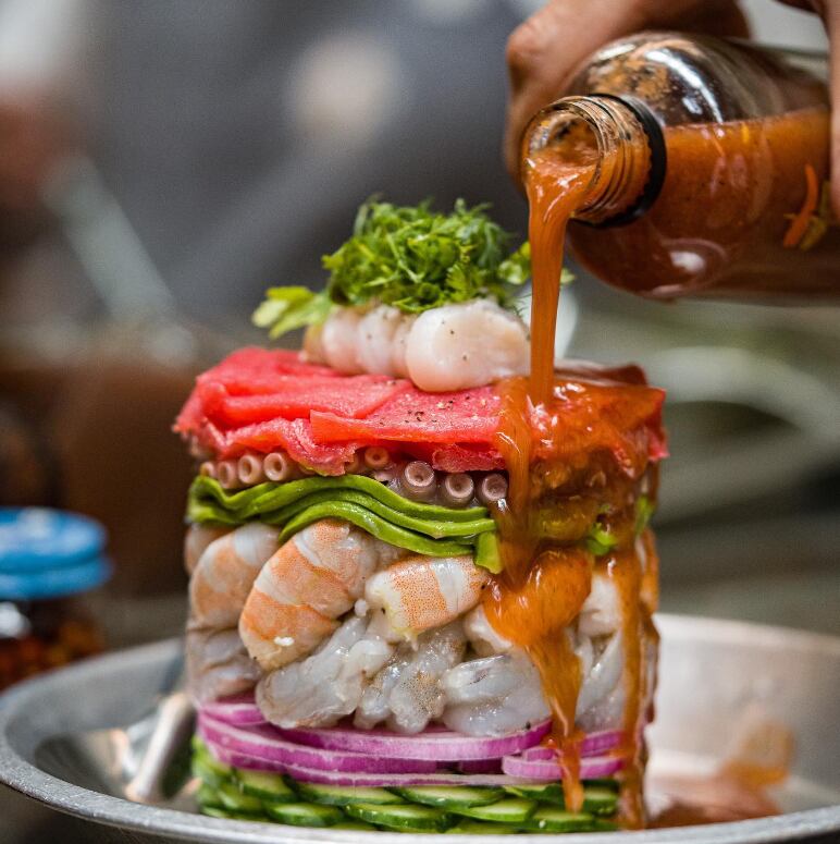 Torre de mariscos de Mi Compa Chava