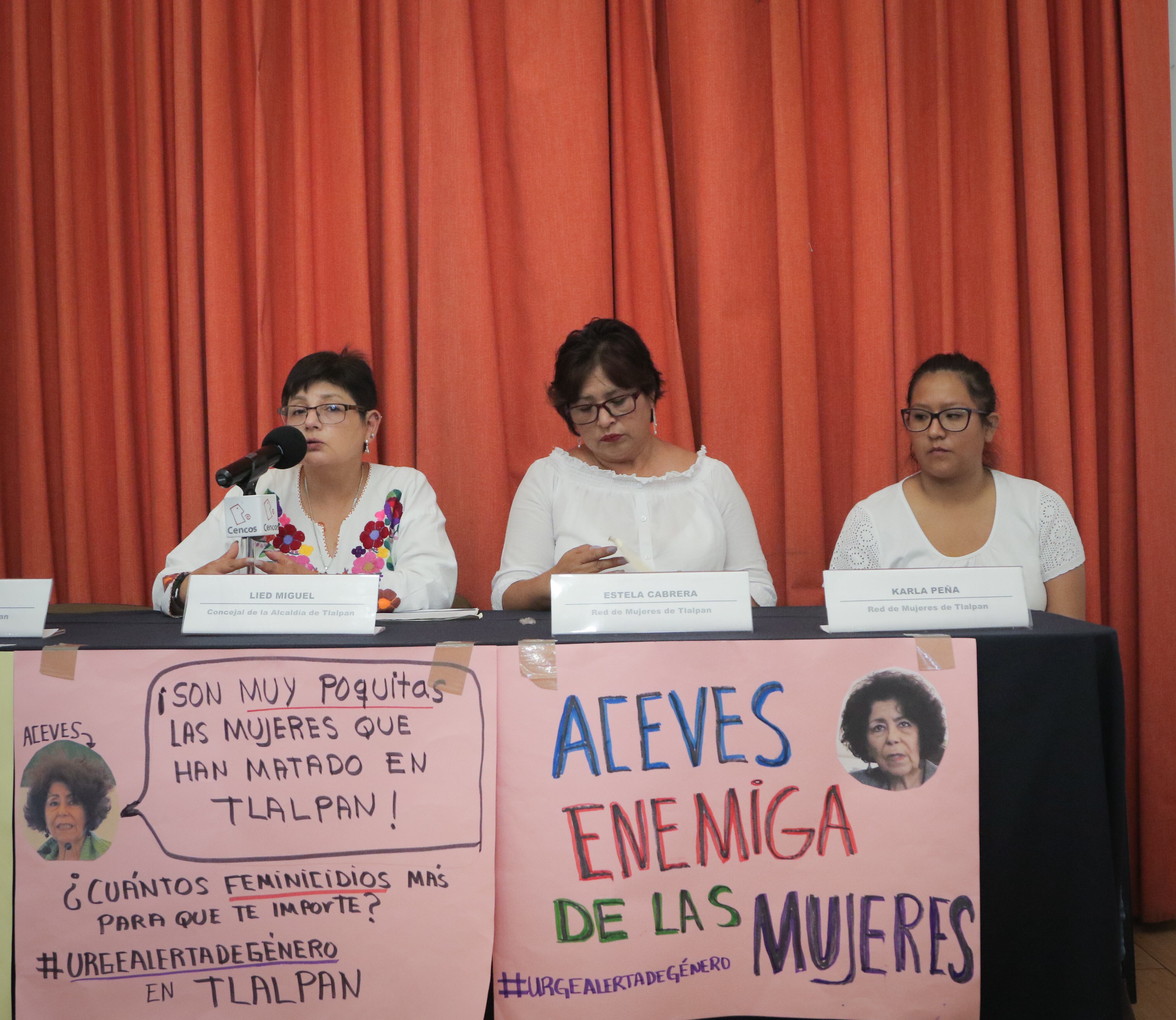 Conferencia de prensa feminicidio en Tlalpan.