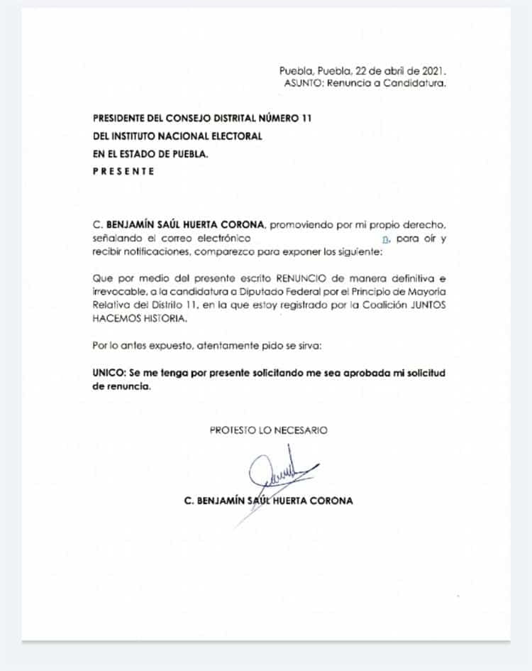 Carta de renuncia