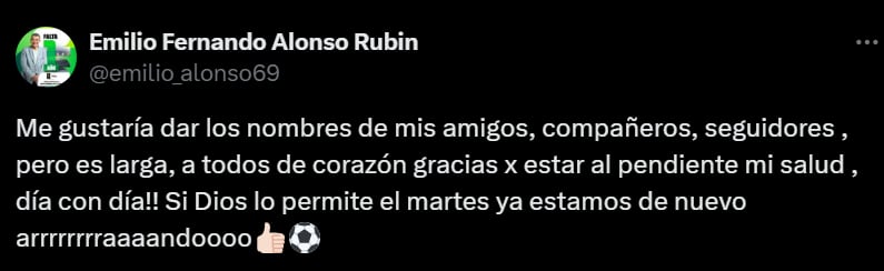 Don Emilio Fernando Alonso revela cuándo regresaría a narrar