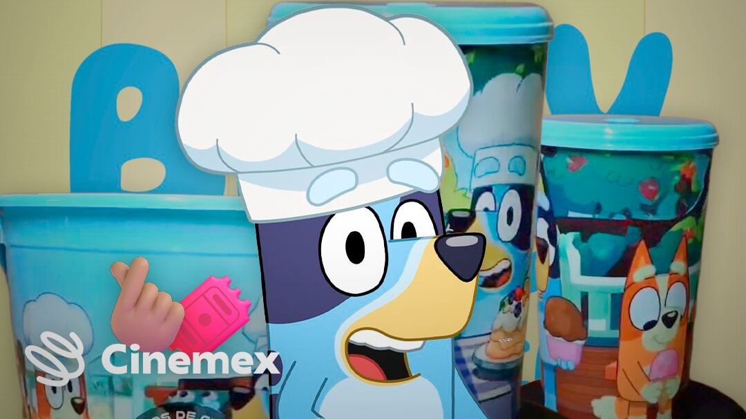 Vasos y palomera de Bluey en Cinemex: Precio y cómo se ven los coleccionables de Juguemos a ser chef
