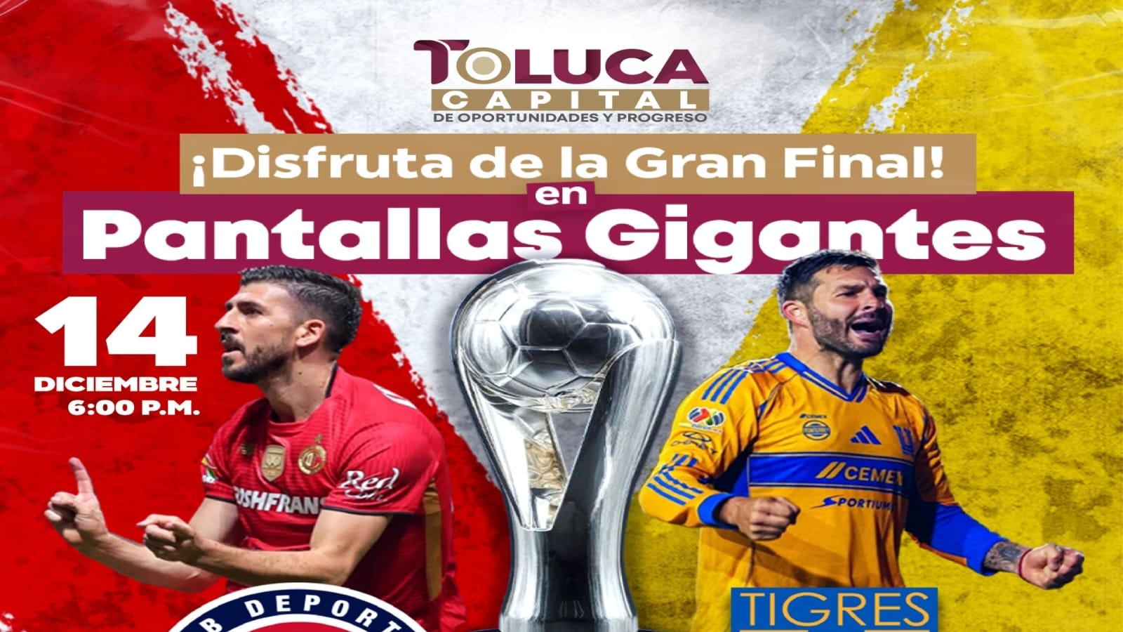 Ricardo Moreno instala pantallas gigantes para vivir la final Toluca vs Tigres