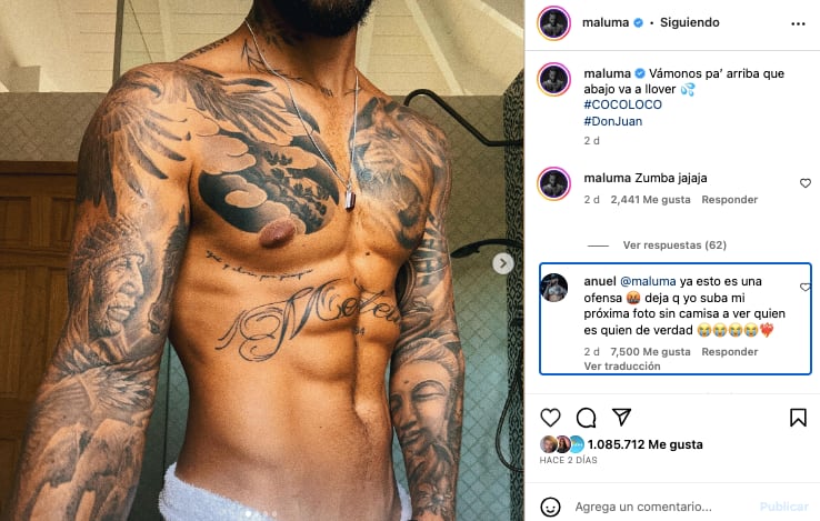 Anuel AA le canta tiro a Maluma