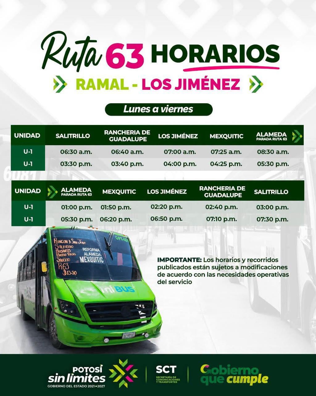 Ricardo Gallardo amplía rutas de transporte público.