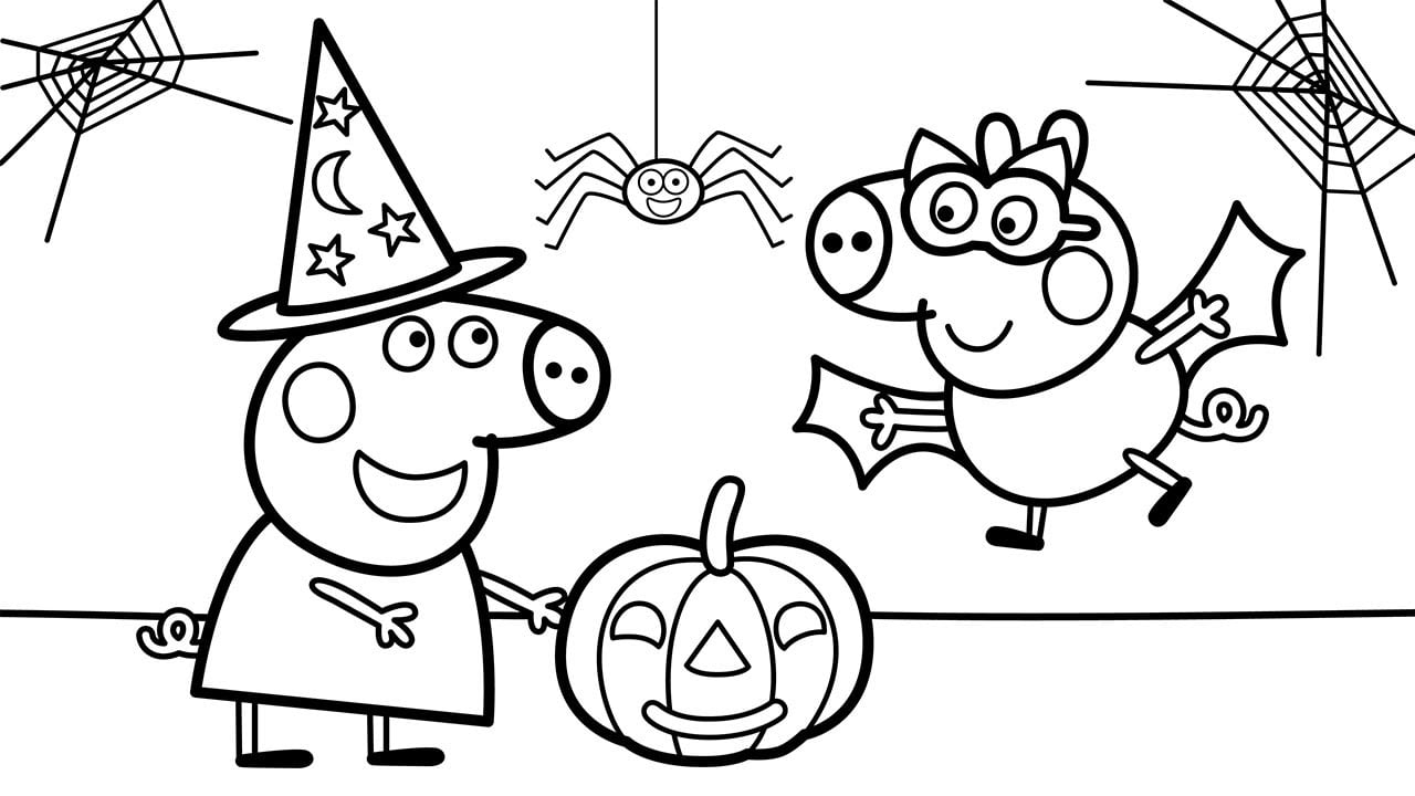 Dibujos Peppa Pig Halloween para colorear: 12 terroríficas plantillas para imprimir
