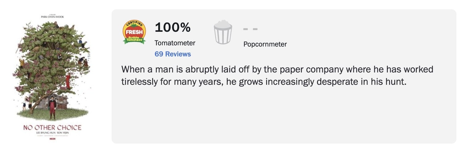 No Other Choice en Rotten Tomatoes