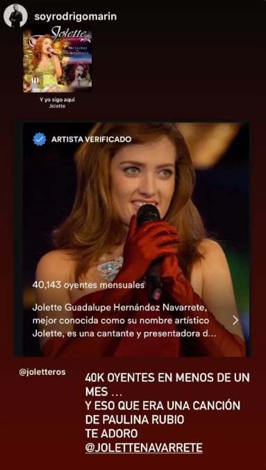 Jolette en Spotify ya está verificada.