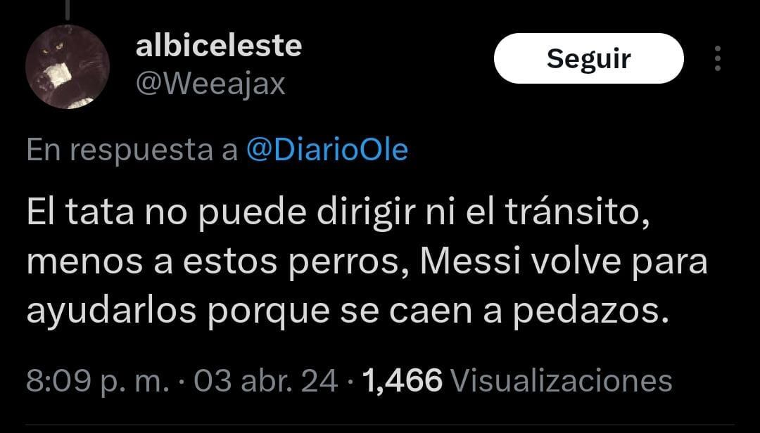 Mensaje contra Tata Martino.