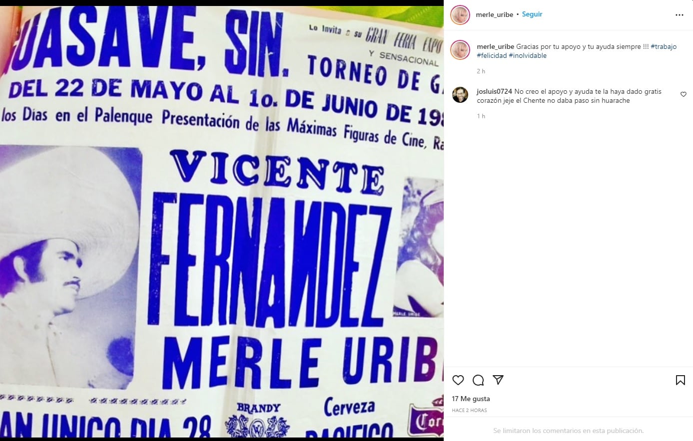 Merle Uribe se despide de Vicente Fernández
