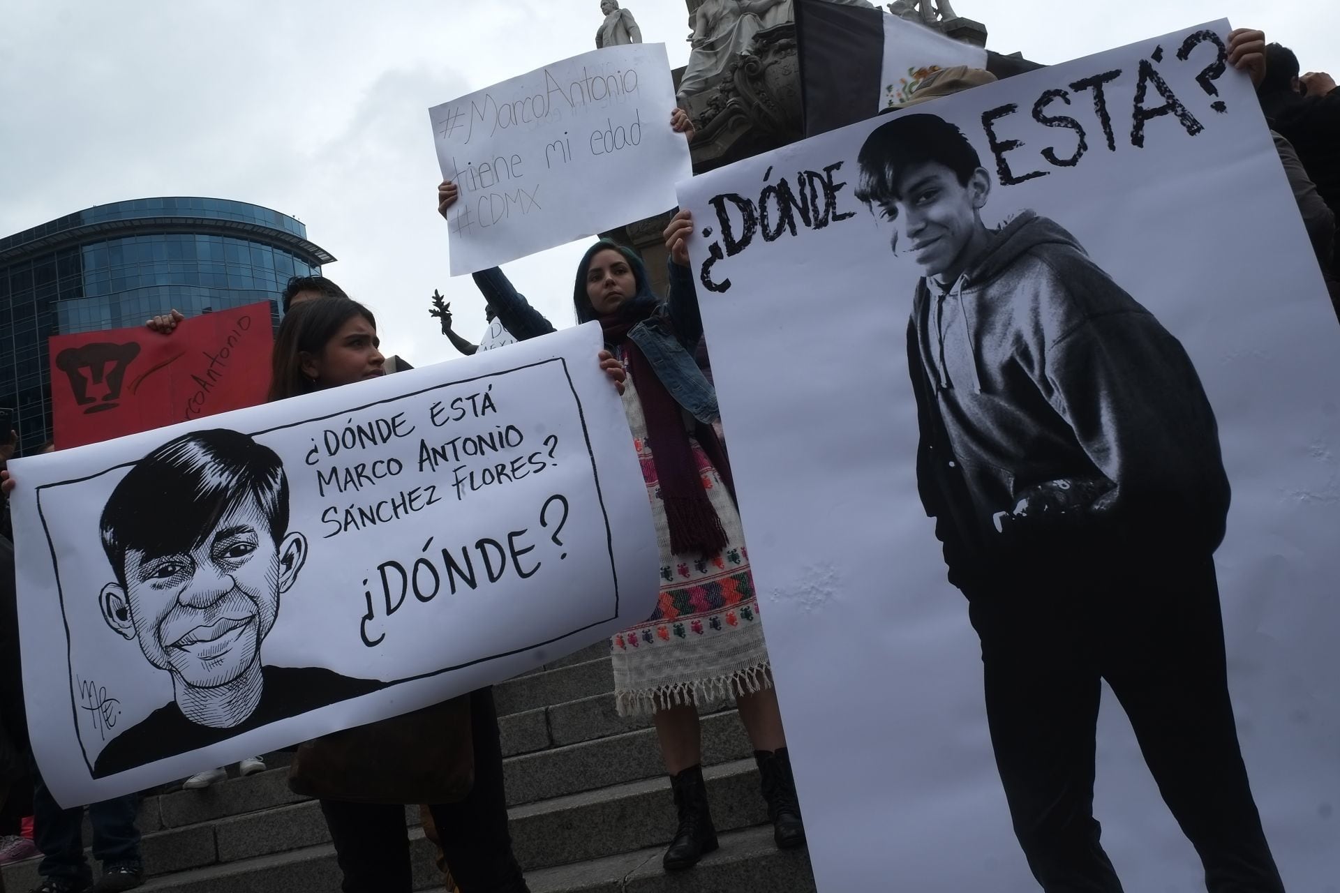 Protesta por Marco Antonio en 2018