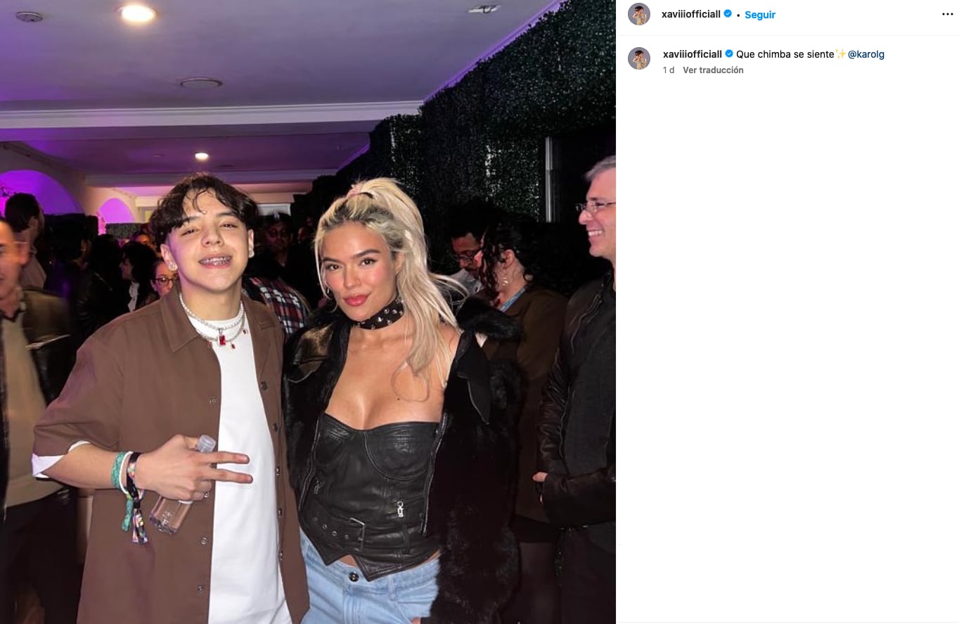Xavi muestra foto con Karol G.