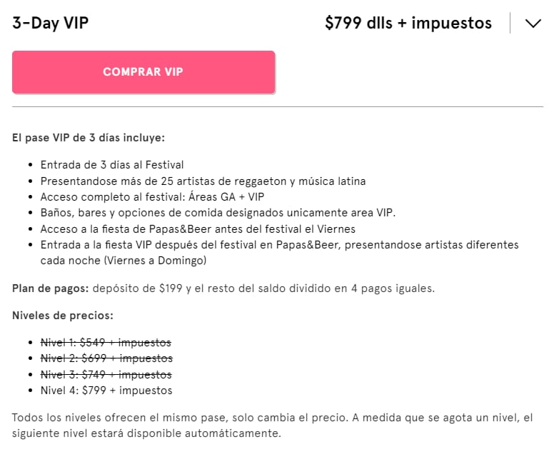 Precios boletos Baja Beach Fest