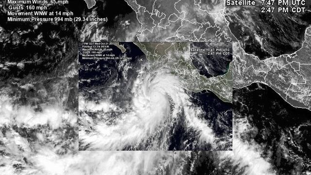 Se prevé que Patricia esté golpeando las costas jaliscienses con vientos de 200 kilómetros por hora.
