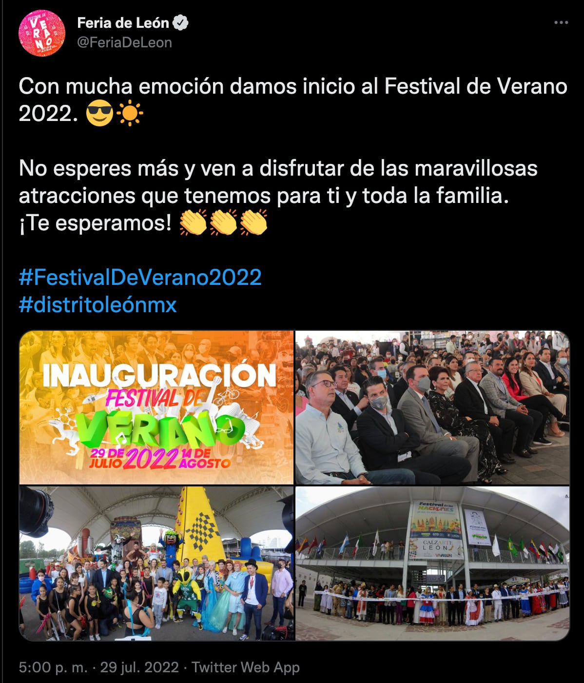 Festival de Verano 2022 se inaugura en León, Guanajuato; impulsa la reactivación económica