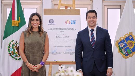 Felifer Macías y Alessandra Rojo de la Vega firman acuerdo entre Querétaro y la alcaldía de Cuauhtémoc