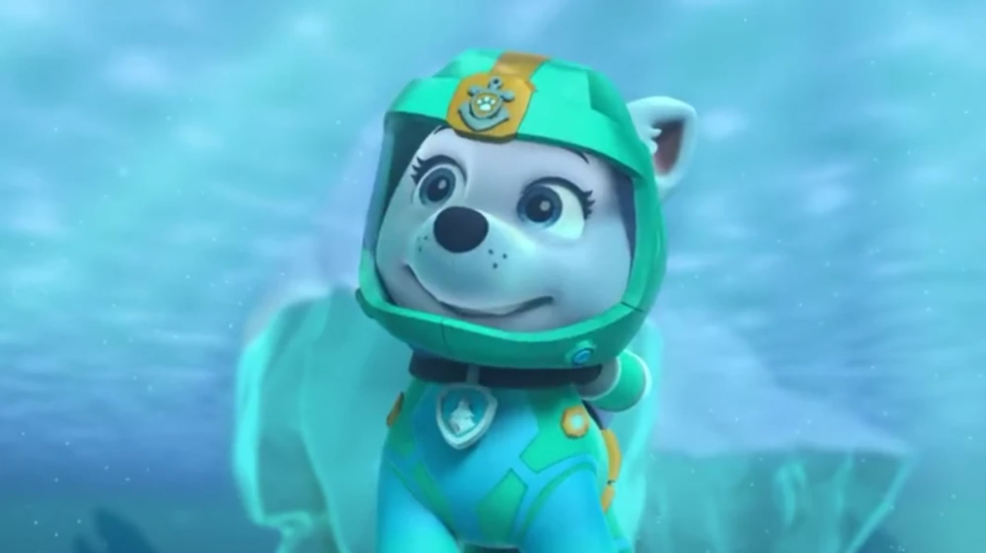 Everest de Paw Patrol buceando