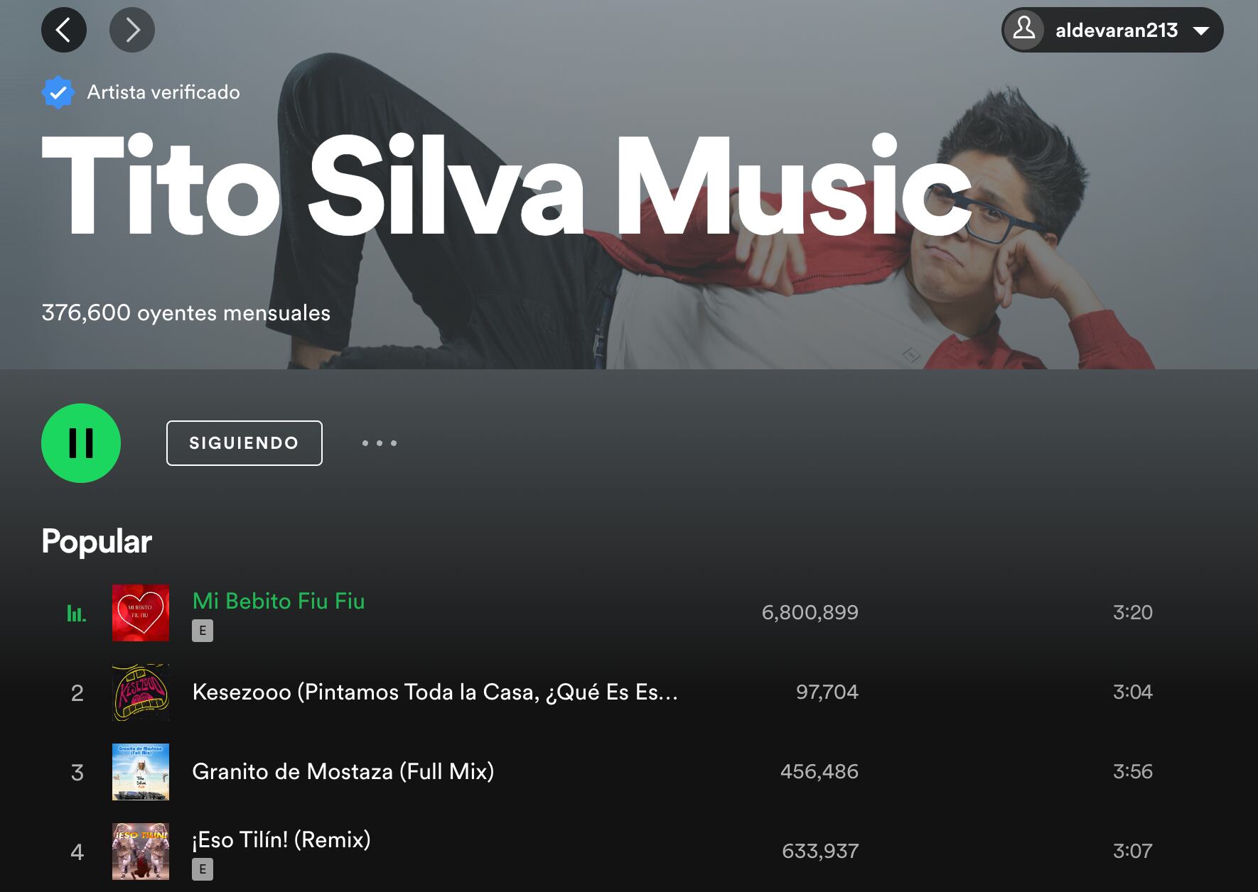 Tito Silva en Spotify