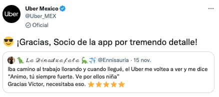 Conductor de Uber se gana 5 estrellas en Twitter