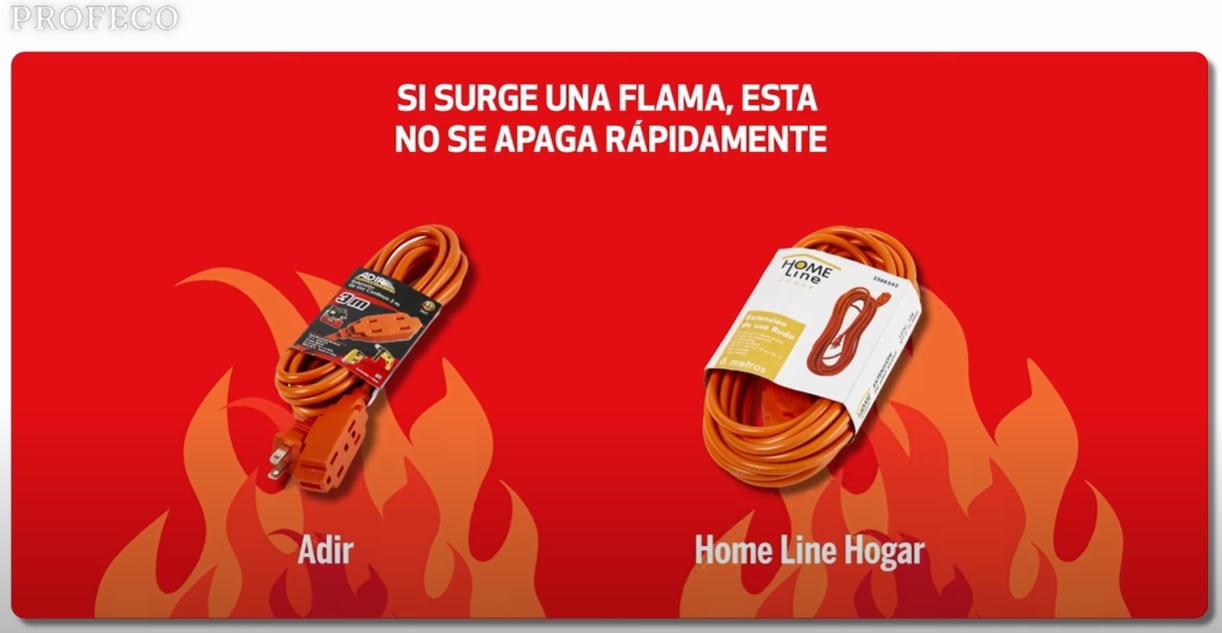 Las peores extensiones eléctricas con riesgo de flama, según Profeco