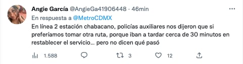 Suspenden servicio de la Línea 2 del Metro de la CDMX