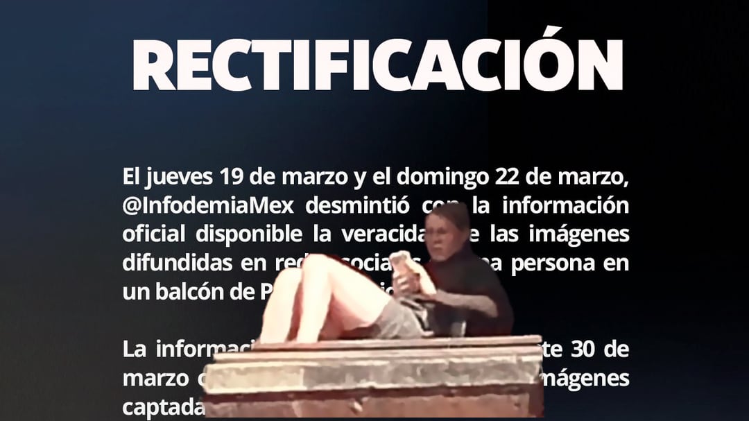 Infodemia admite vergonzoso error por video de mujer asoleándose en Palacio Nacional