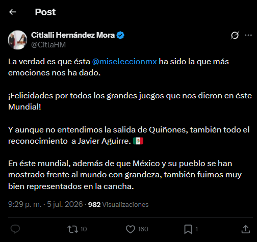 Citlalli Hernández en X