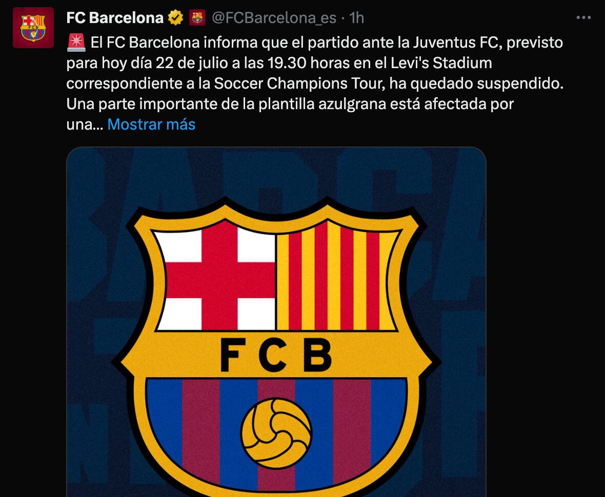 FC Barcelona canceló su partido