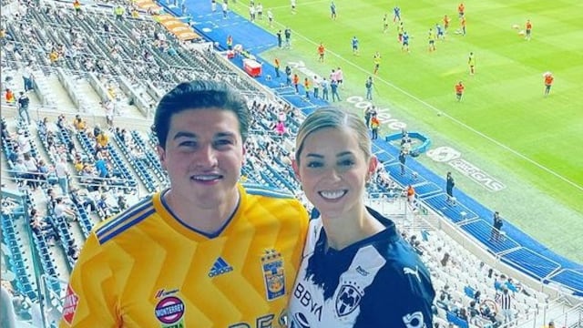 Mariana Rodríguez y Samuel García en el clásico regio