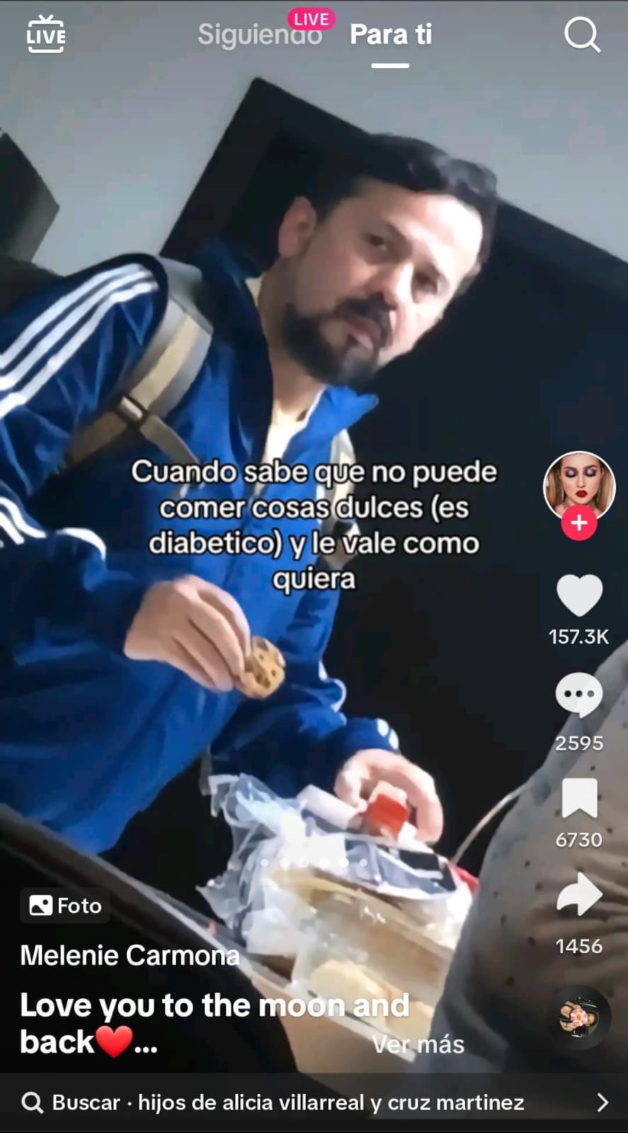 Melanie Carmona revela en TikTok que Cruz Martínez tiene diabetes