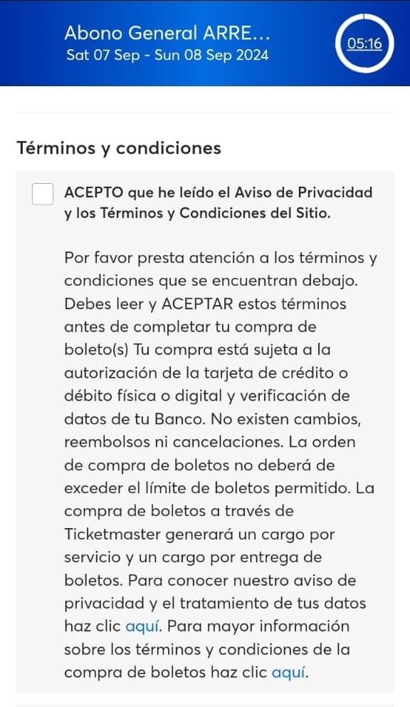 Ticketmaster elimina cláusula anti reembolsos