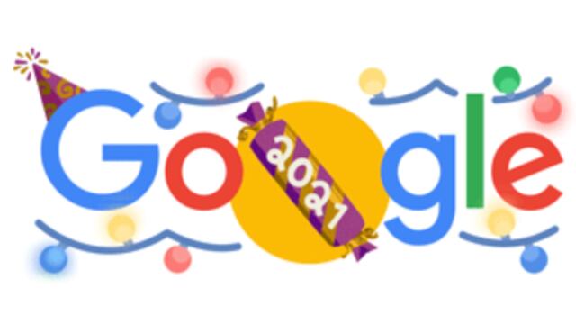 Doodle de Google que celebra la nochevieja