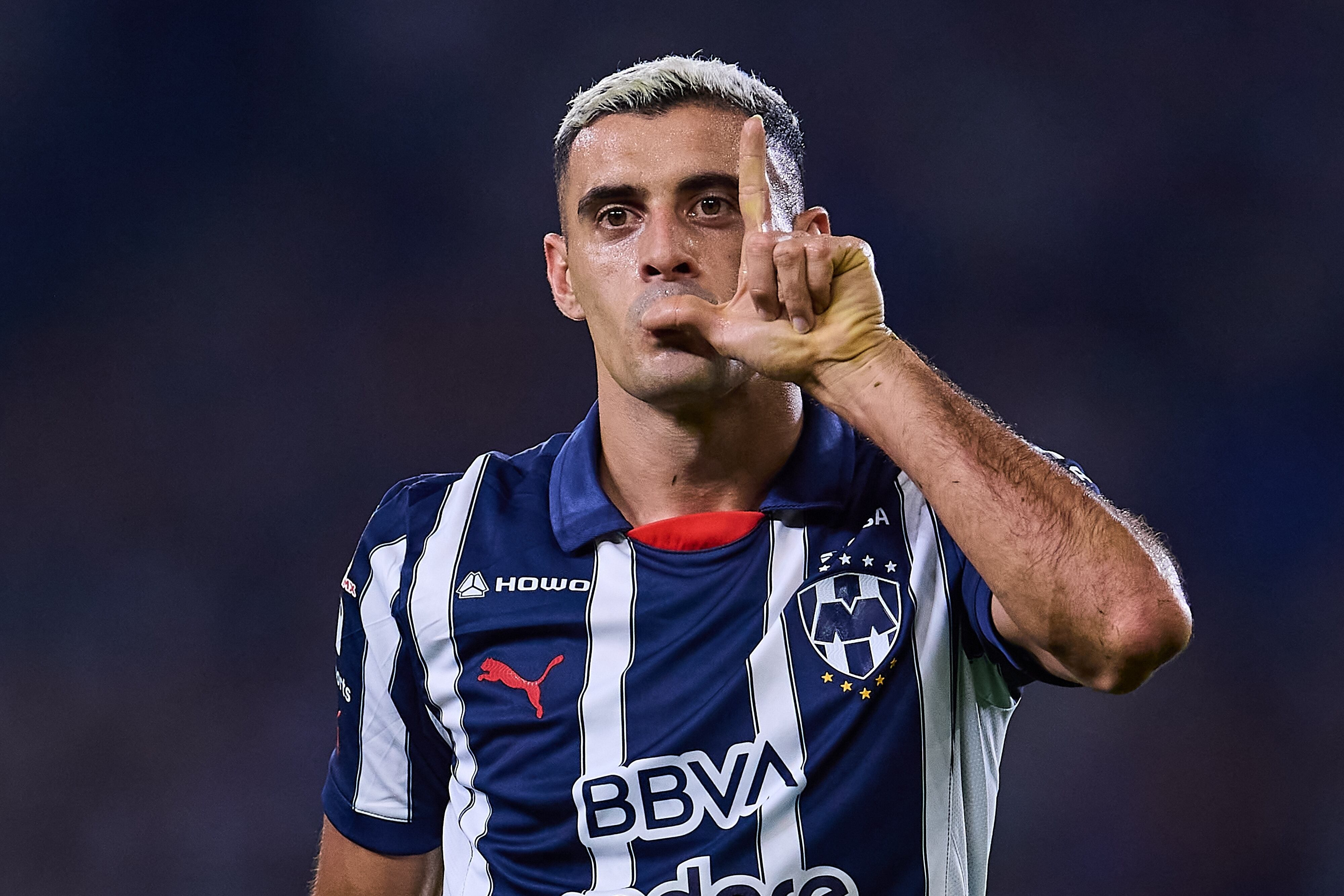 Germán Berterame con Rayados