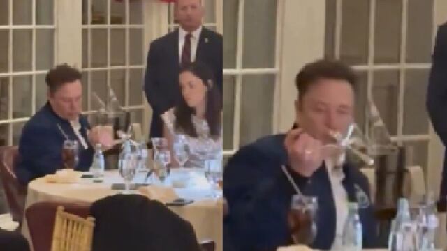 Elon Musk jugando con cucharas