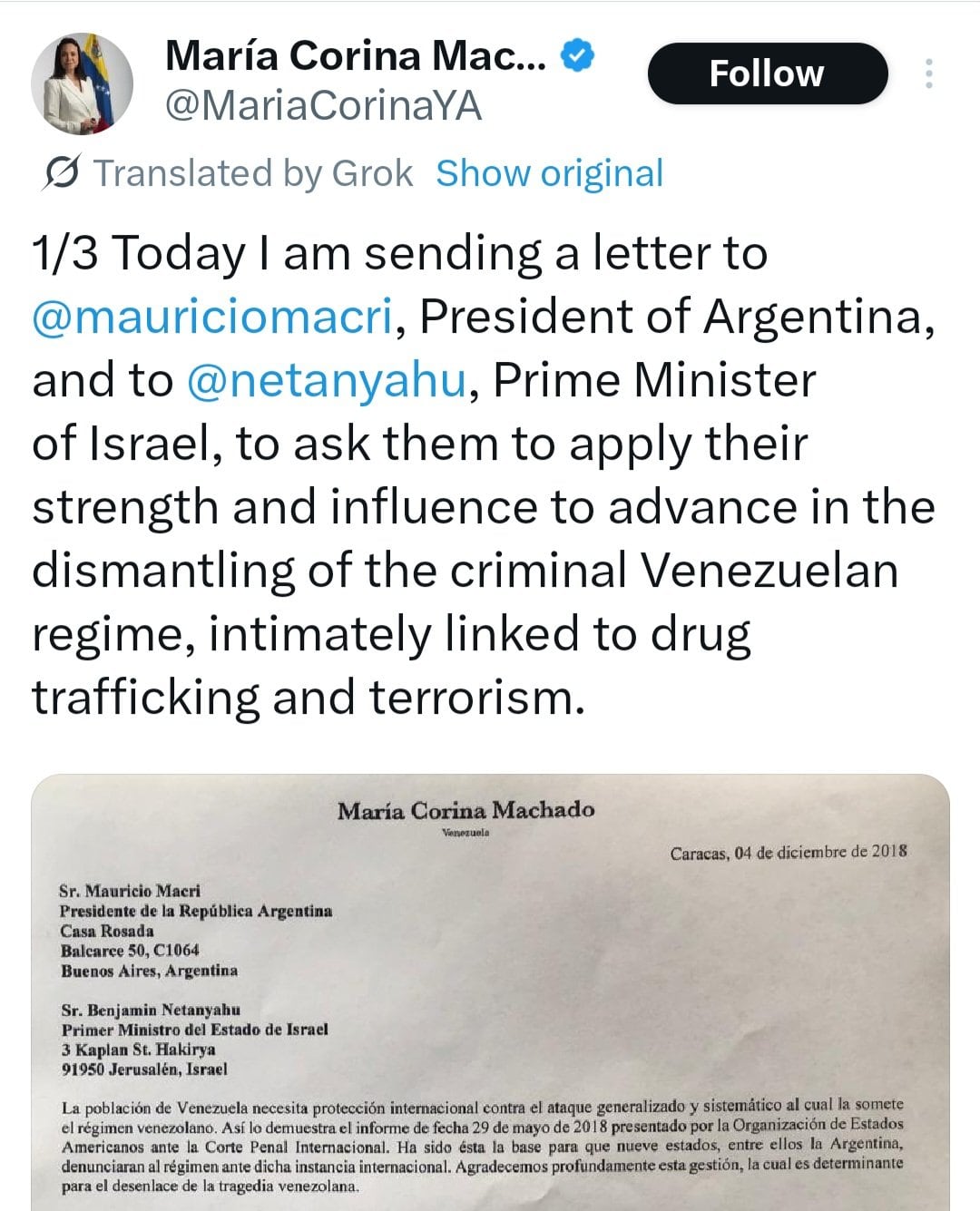 Arlín Medrano arremete contra María Corina Machado