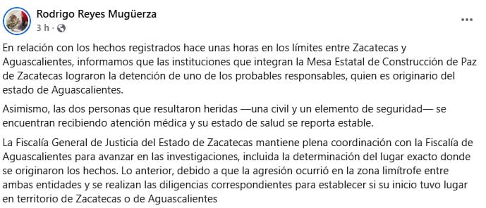 Ataque con explosivos en Zacatecas deja dos heridos