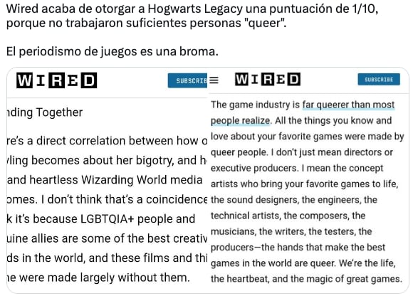 Wired critica a Hogwarts Legacy y lo tacha de antisemita