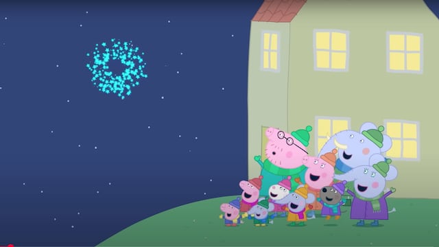 Capítulo completo en YouTube en donde 
Peppa Pig celebra Año Nuevo