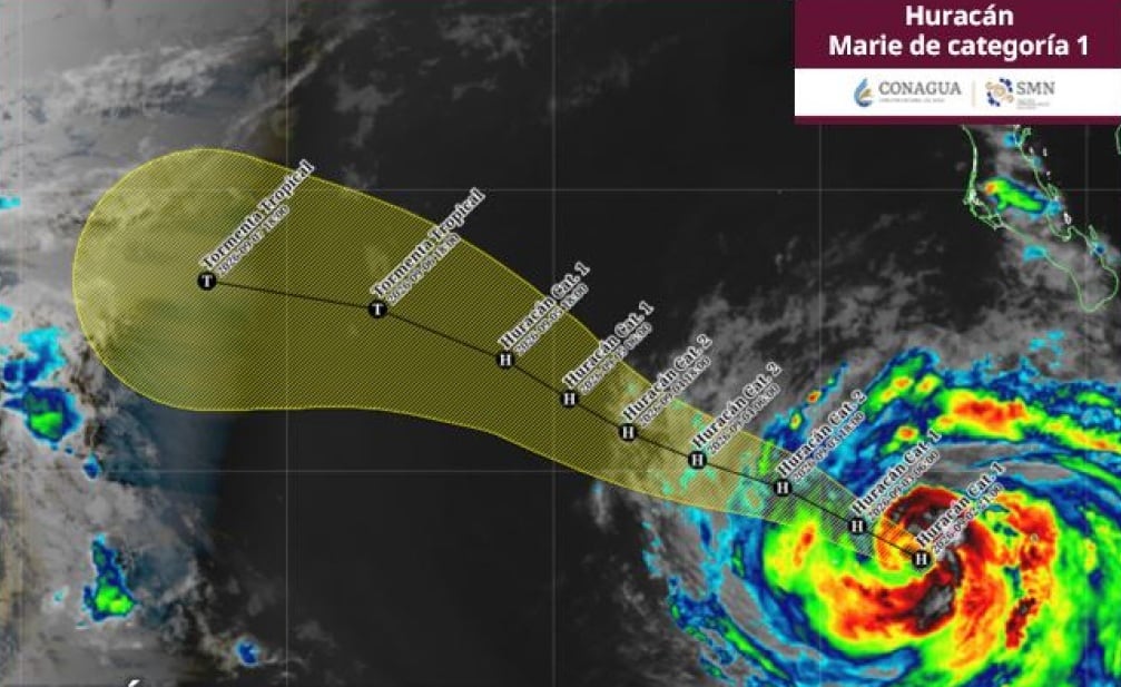 Marie se fortalece hasta Huracán categoría 1; dejará lluvias en estos estados