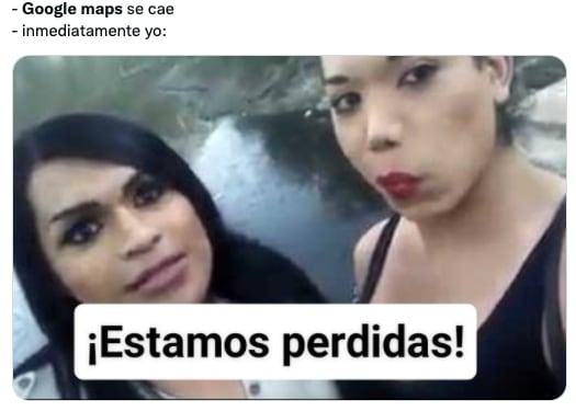 Memes sobre la caída de Google Maps