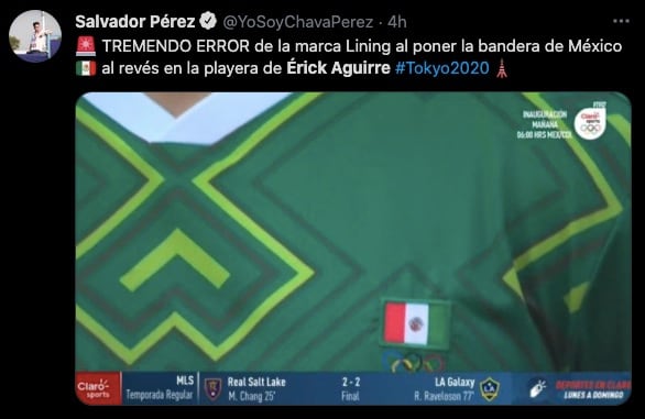 Error en la playera de Erick Aguirre