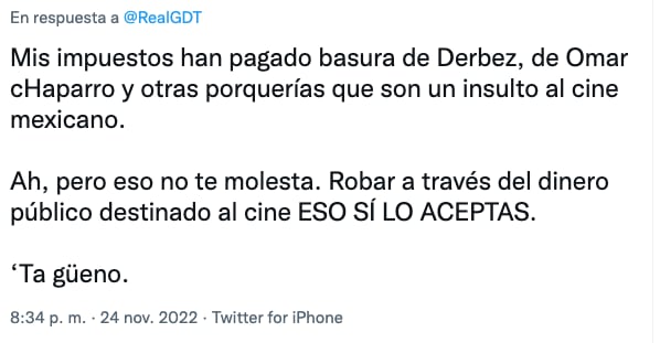 Usuarios se quejan que Omar Chaparro y Eugenio Derbez "destruyeron" el cine mexicano