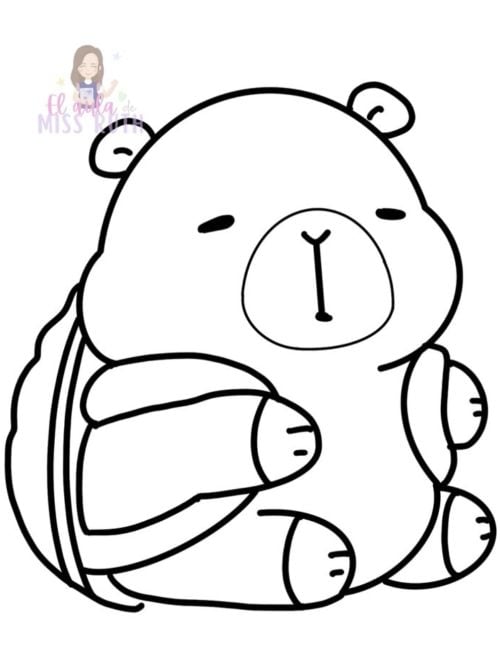 Capibara con mochila por el Día del Niño