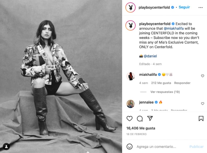 Mia Khalifa llega a ‘Playboy Centerfold’