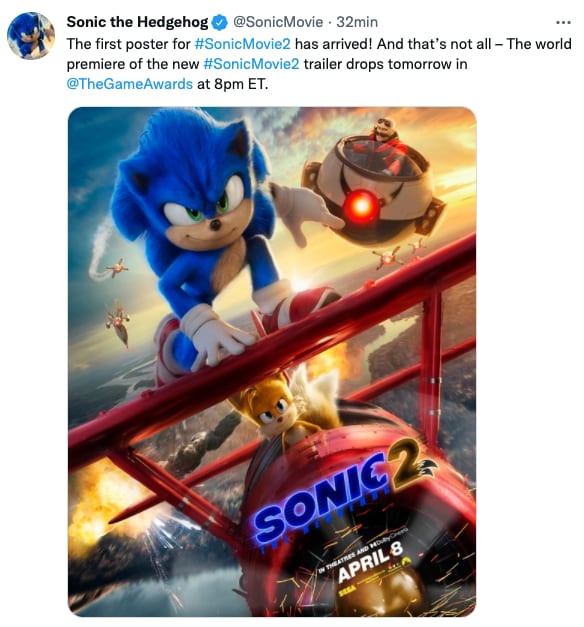 Nuevo póster de 'Sonic The Hedgehog 2'
