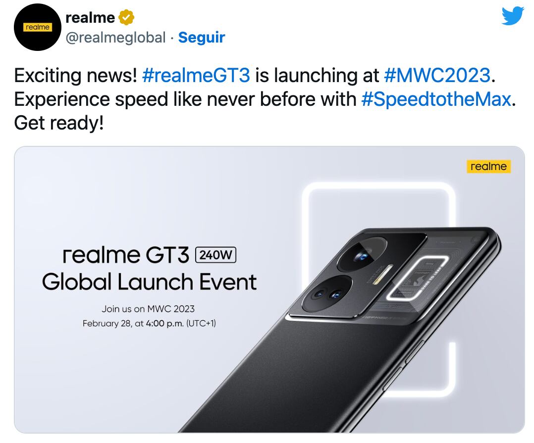 Presentación Realme GT3