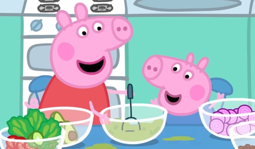 120 minutos de Peppa Pig y George preparando tacos
